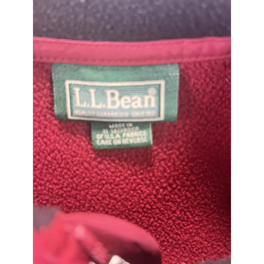 LL Bean Vest Mens Size XL Red‎ Sweater Fleece Full Zip Outdoors Camping Fishing